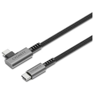 Cygnett Unite Right Angled Braided USB-C to USB-C Cable 1m Black